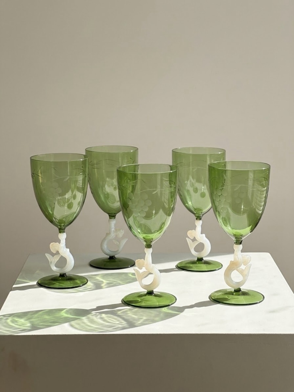 5 Bimini Austrian Art Deco Wine Glasses